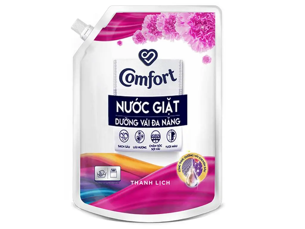 Mẫu thiết kế bao bì Nước giặt Comfort dưỡng vải đa năng hương thanh lịch túi 2kg