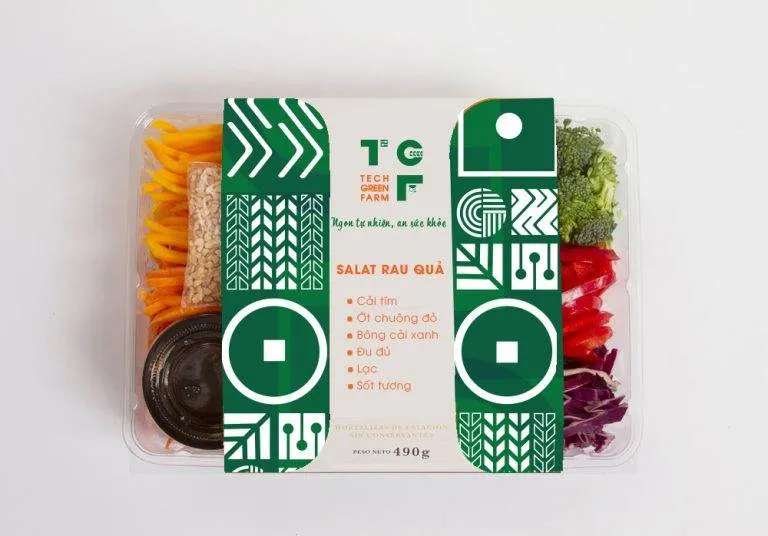 thiết kế bao bì tech green farm